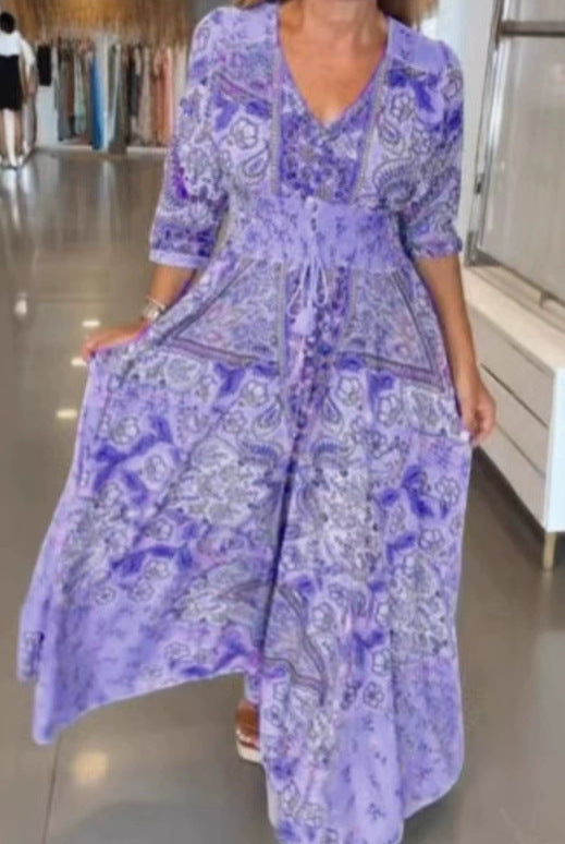 BEAUMONT NICE | MAXI ROBE IMPRIMÉE POUR FEMMES