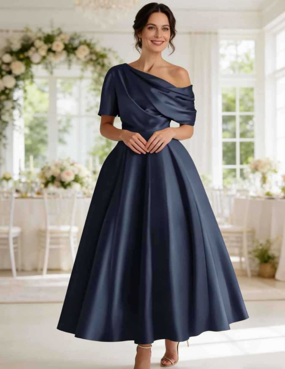 BEAUMONT NICE | ROBE TRAPÈZE EN SATIN POUR FEMME