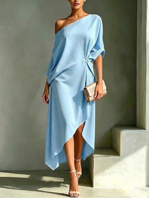 BEAUMONT NICE | ROBE DRAPÉE À UNE ÉPAULE POUR FEMMES
