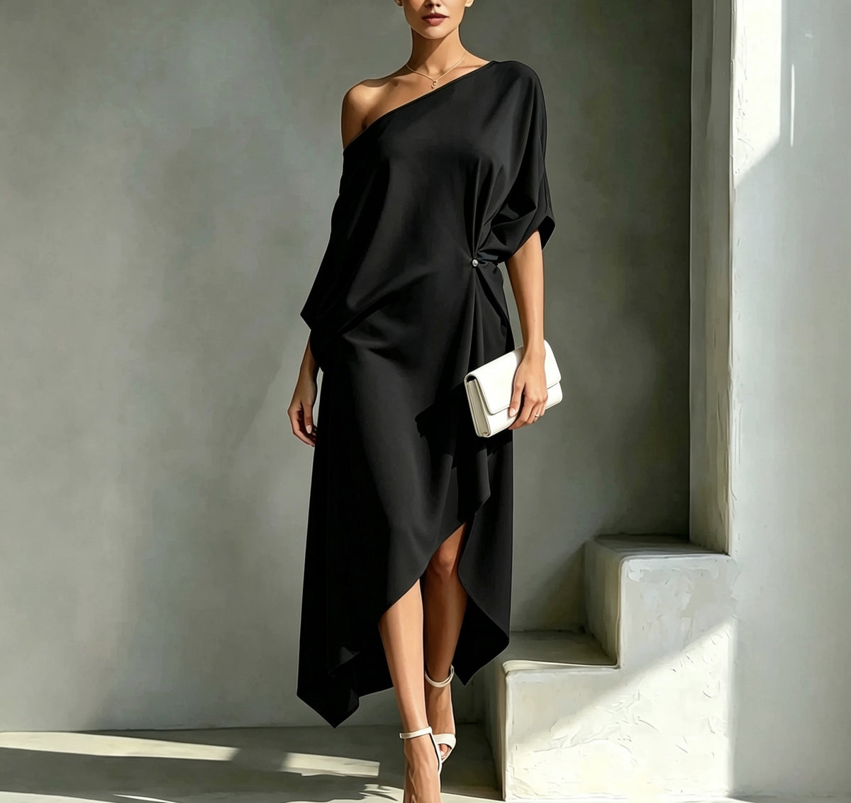 BEAUMONT NICE | ROBE CHIC ASYMÉTRIQUE POUR FEMMES