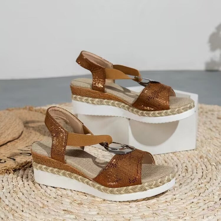 BEAUMONT NICE | SANDALES CLASSIQUES À TALON COMPENSÉ POUR FEMMES