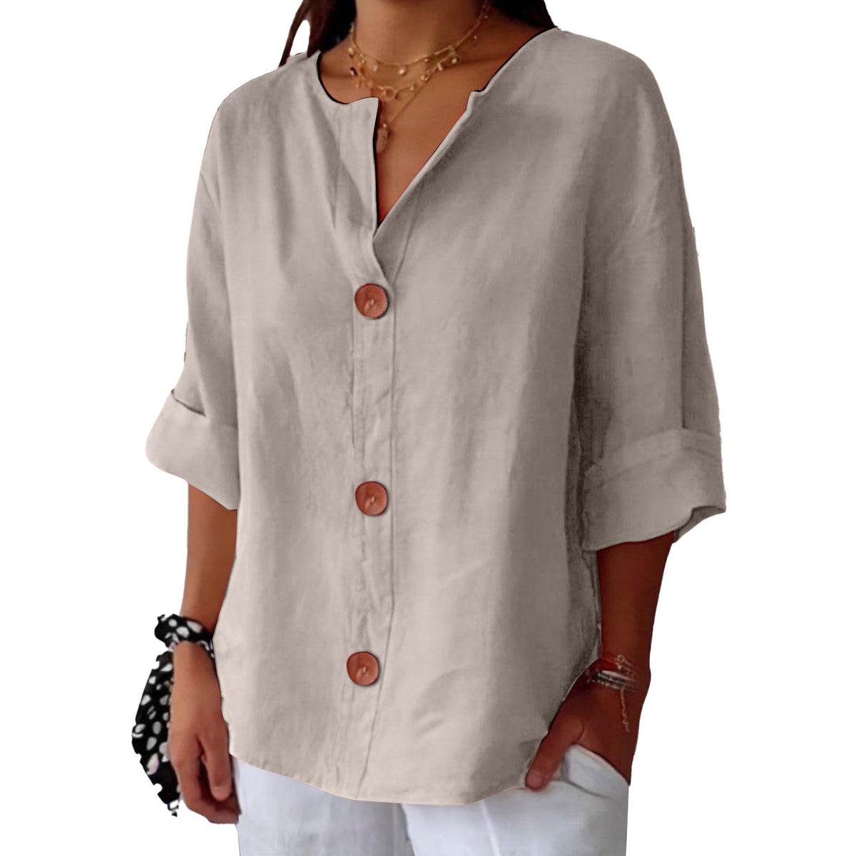 BEAUMONT NICE | CHEMISE À COL EN V POUR FEMMES