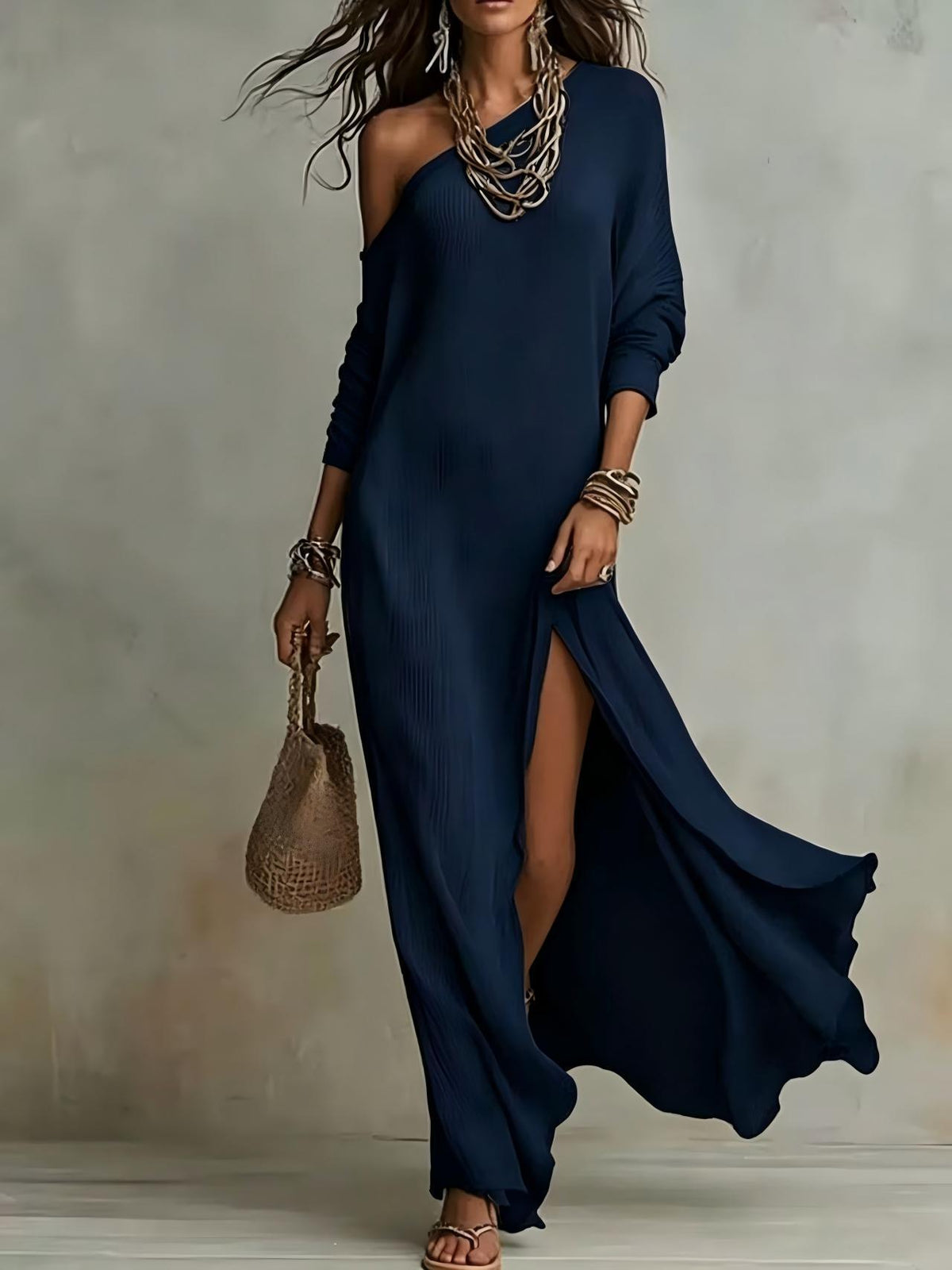 BEAUMONT NICE | ROBE UNE ÉPAULE POUR FEMME
