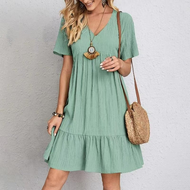 BEAUMONT NICE | ROBE D'ÉTÉ CHIC À MANCHES COURTES POUR FEMME