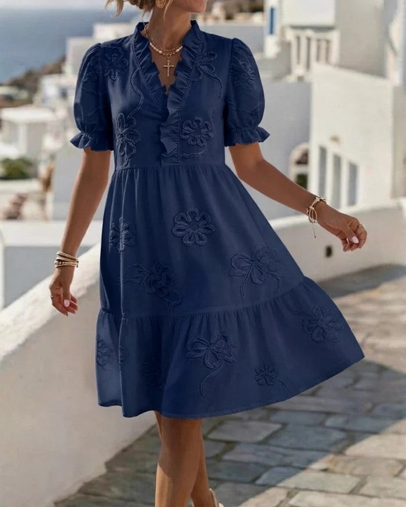 BEAUMONT NICE | ROBE À VOLANTS BRODÉE POUR FEMMES