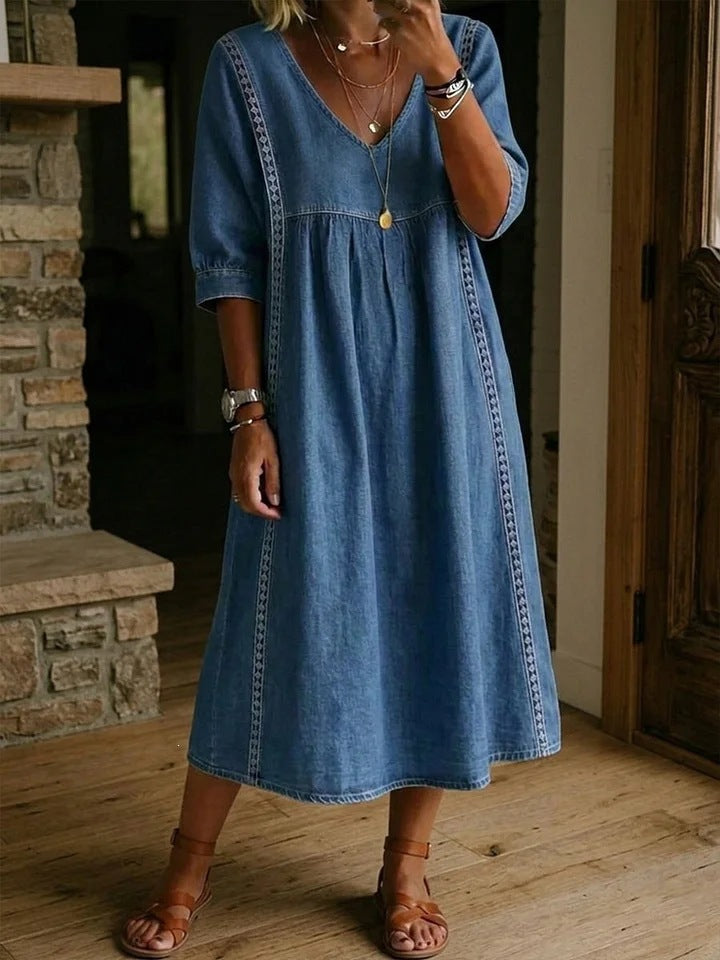 BEAUMONT NICE | ROBE EN DENIM ANCIEN À COUPE LOOSE POUR FEMMES