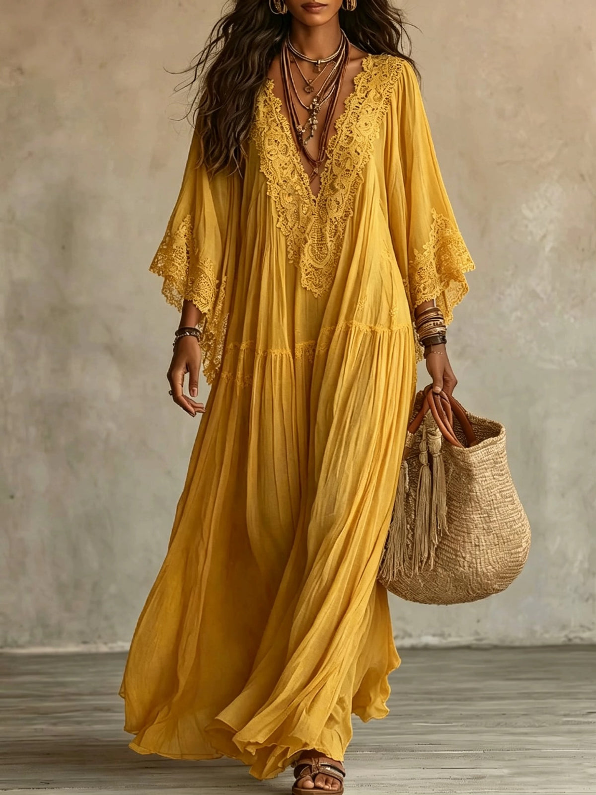 BEAUMONT NICE | ÉLÉGANTE ROBE MAXI EN DENTELLE POUR FEMMES