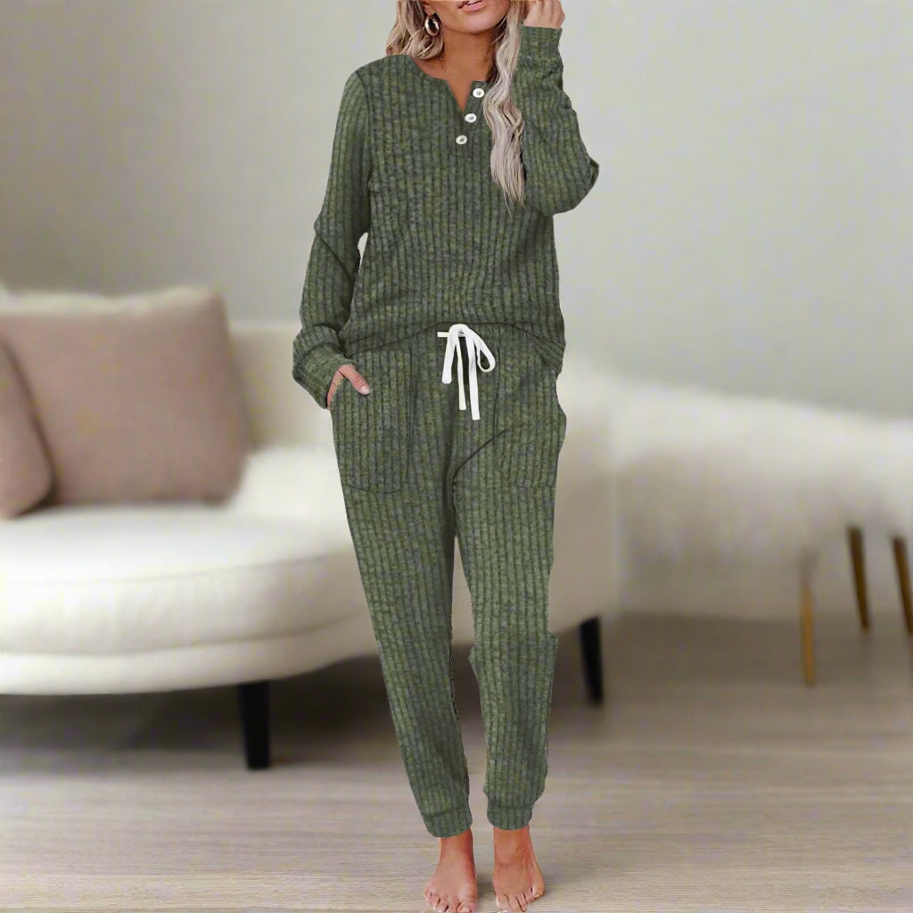 BEAUMONT NICE | ENSEMBLE DE DÉTENTE EN MAILLE CÔTELÉE POUR FEMMES