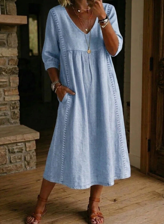 BEAUMONT NICE | ROBE EN DENIM ANCIEN À COUPE LOOSE POUR FEMMES