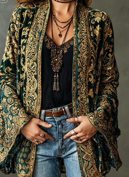 BEAUMONT NICE | VESTE BOHO EN VELOURS POUR FEMMES