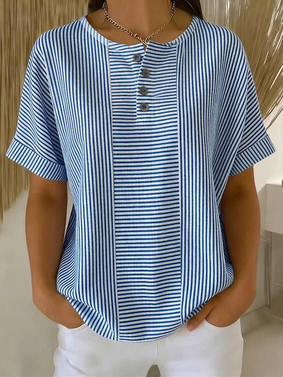BEAUMONT NICE | BLOUSE À BOUTONS RAYÉE POUR FEMMES
