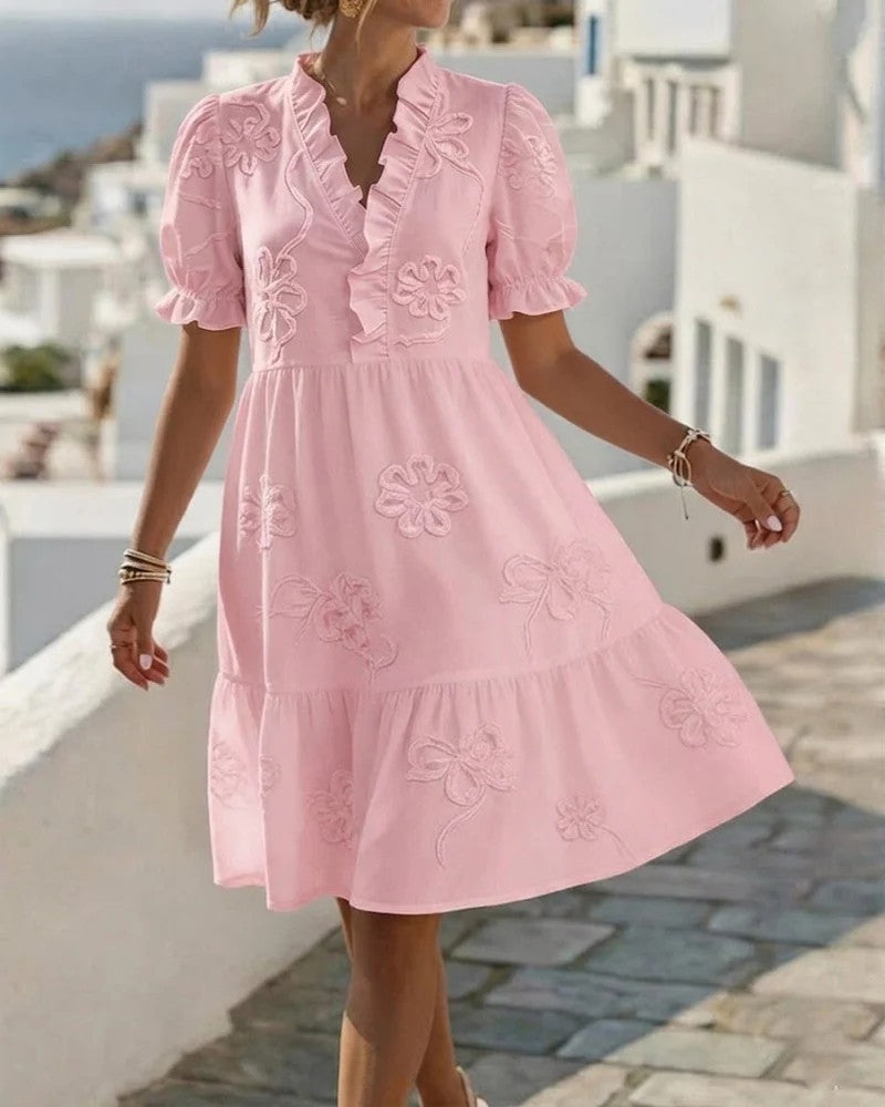 BEAUMONT NICE | ROBE À VOLANTS BRODÉE POUR FEMMES
