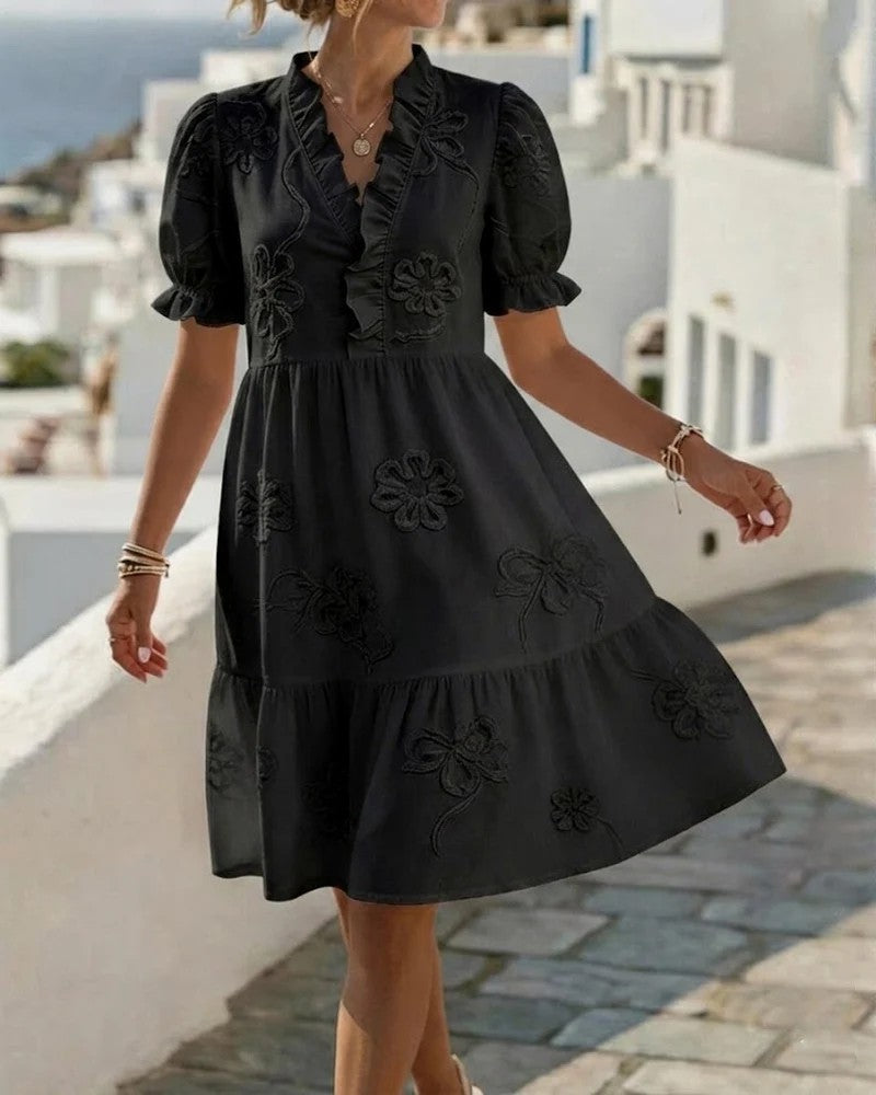 BEAUMONT NICE | ROBE À VOLANTS BRODÉE POUR FEMMES