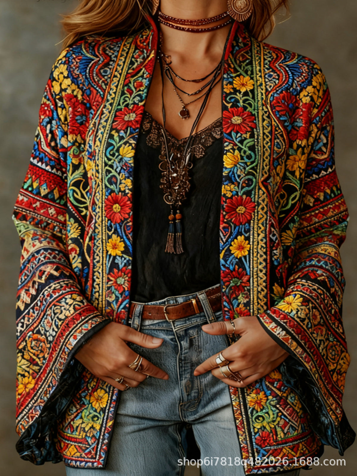 BEAUMONT NICE | VESTE BOHO EN VELOURS POUR FEMMES