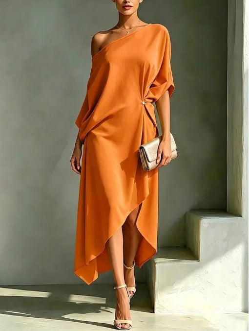 BEAUMONT NICE | ROBE FLUIDE ASYMÉTRIQUE POUR FEMMES