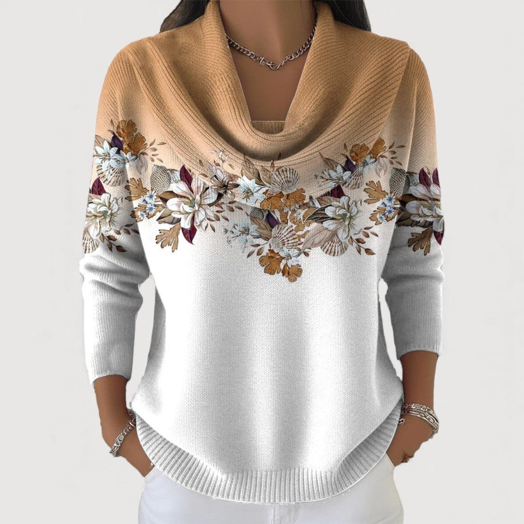 BEAUMONT NICE | PULL EN FLORALE DRAPÉ POUR FEMMES