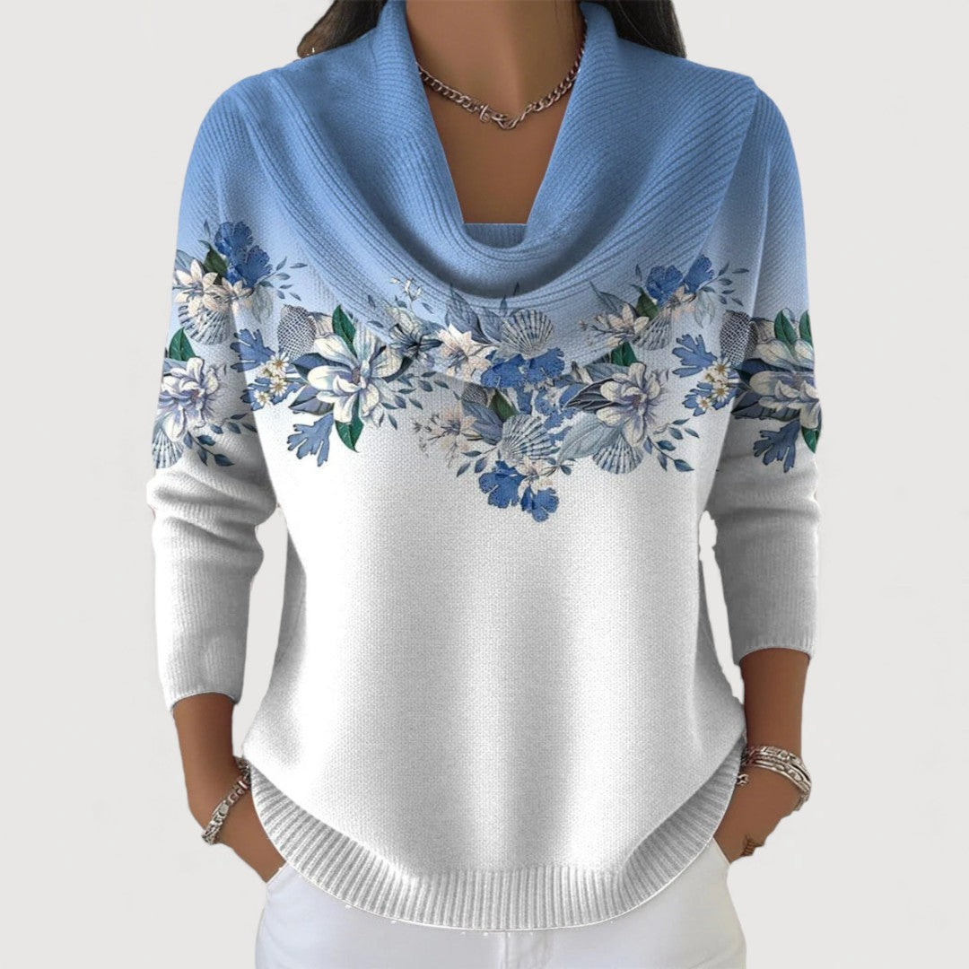 BEAUMONT NICE | PULL EN FLORALE DRAPÉ POUR FEMMES