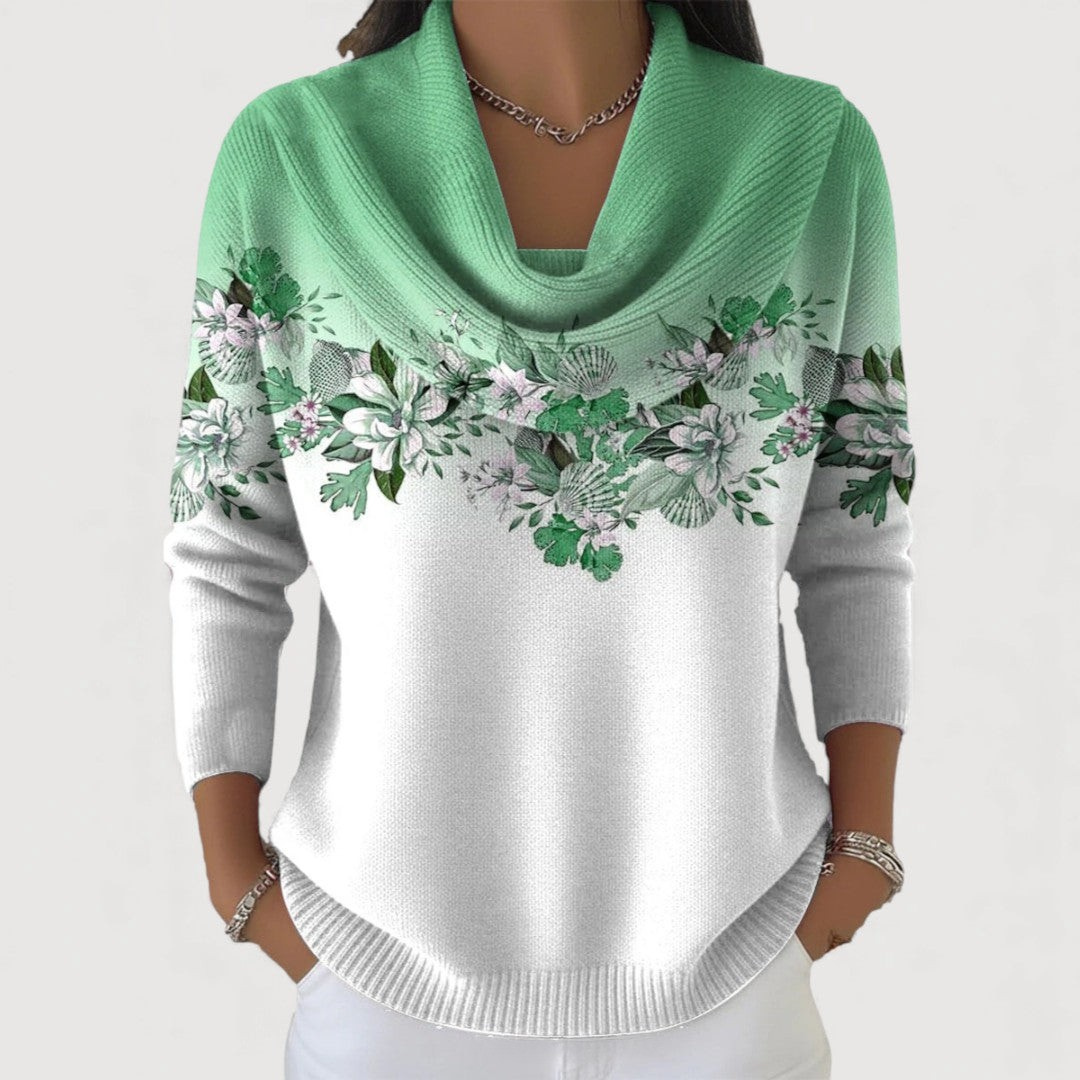 BEAUMONT NICE | PULL EN FLORALE DRAPÉ POUR FEMMES