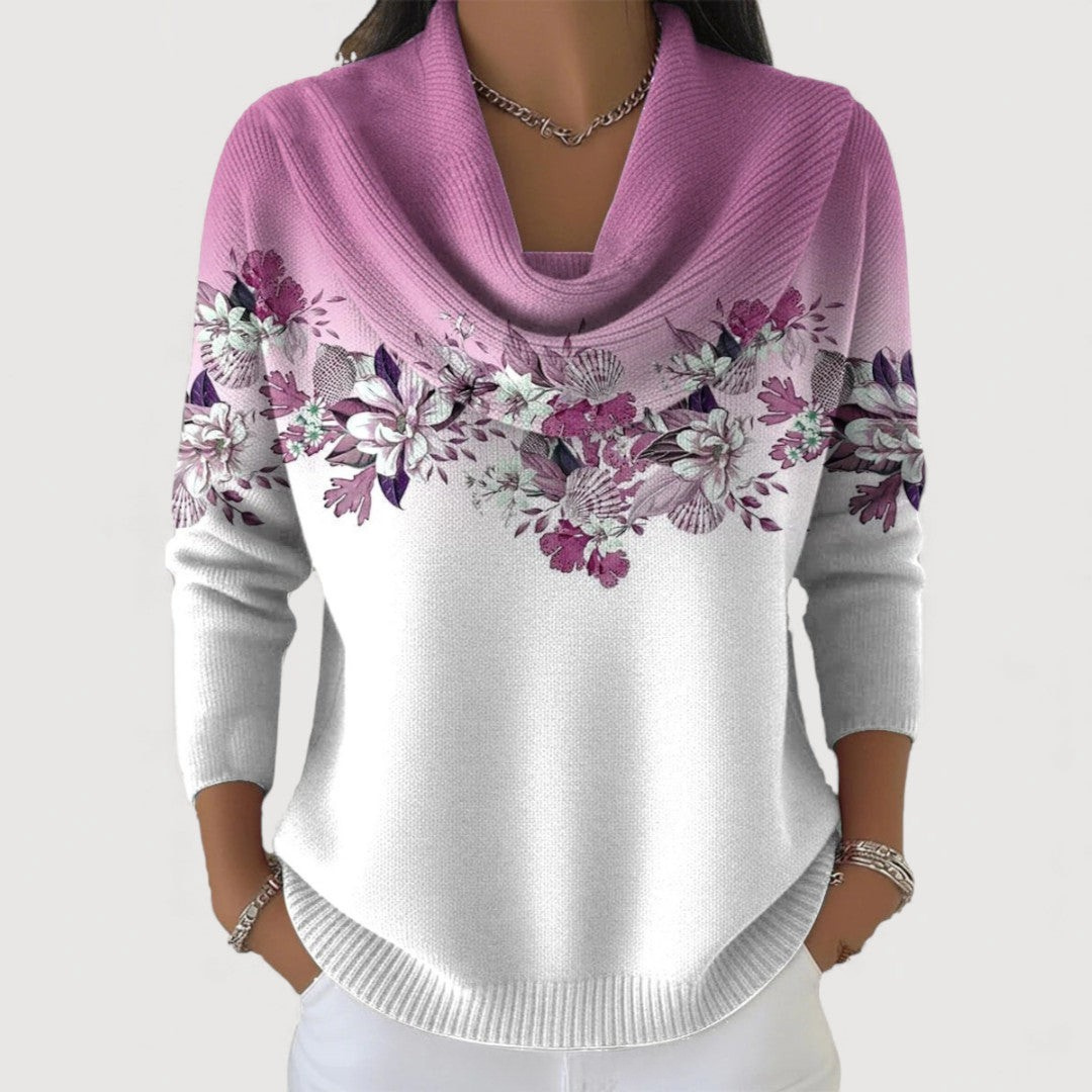 BEAUMONT NICE | PULL EN FLORALE DRAPÉ POUR FEMMES