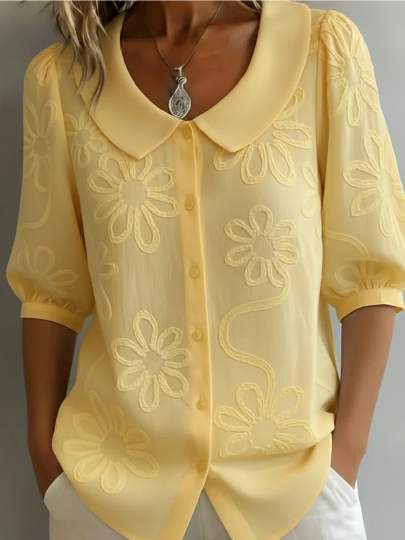 BEAUMONT NICE | BLOUSE FLORALE COL ROND POUR FEMMES