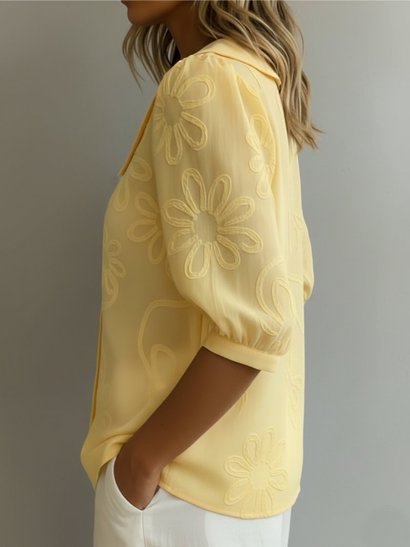 BEAUMONT NICE | BLOUSE FLORALE COL ROND POUR FEMMES