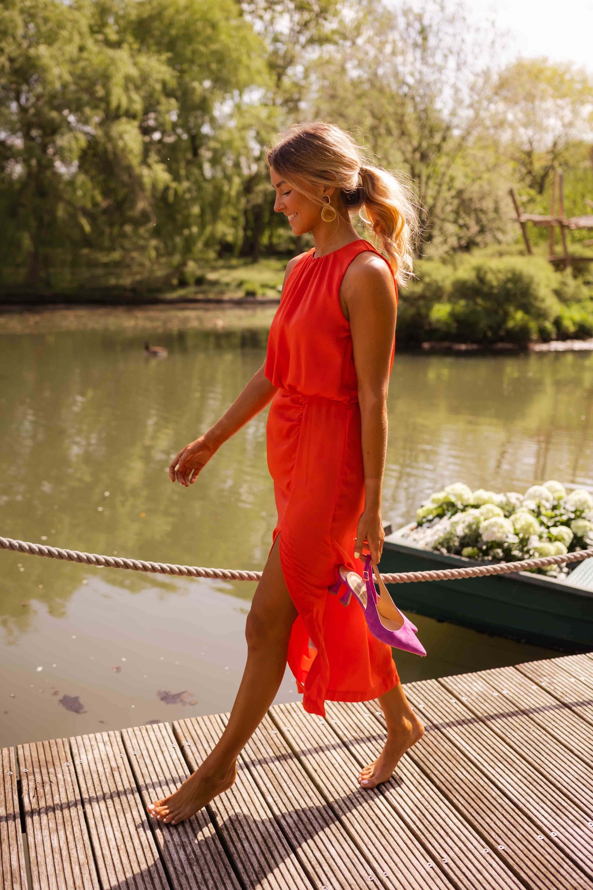 BEAUMONT NICE | ROBE MIDI SANS MANCHES POUR FEMMES