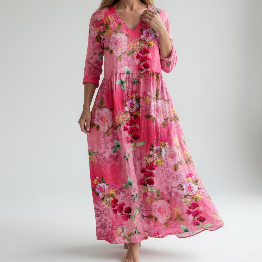 BEAUMONT NICE | ROBE MAXI FLORALE IMPRIMÉE POUR FEMMES