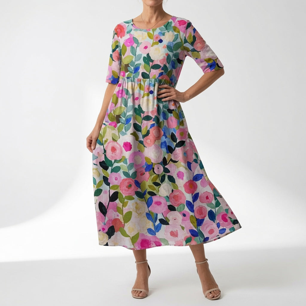 BEAUMONT NICE | ROBE MAXI FLORALE IMPRIMÉE POUR FEMMES