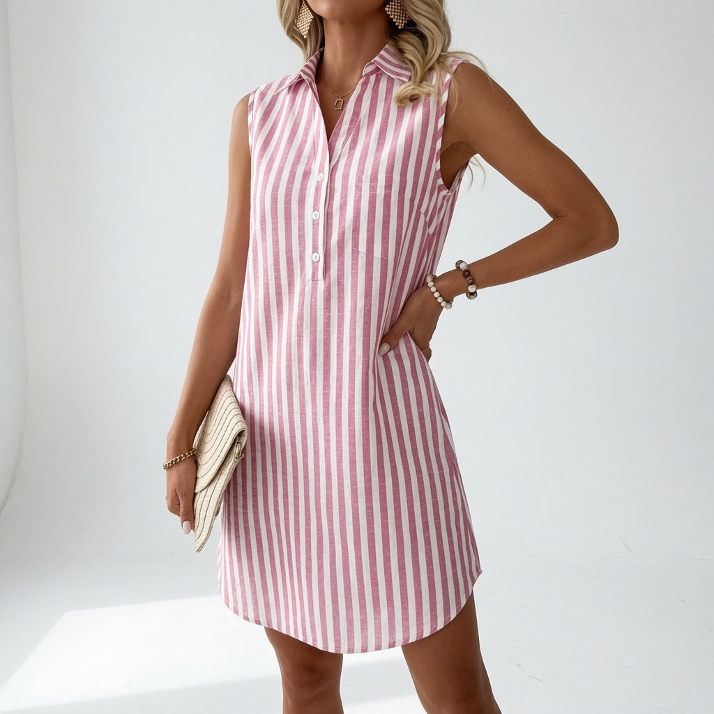 BEAUMONT NICE | ROBE CHEMISE RAYÉE POUR FEMMES