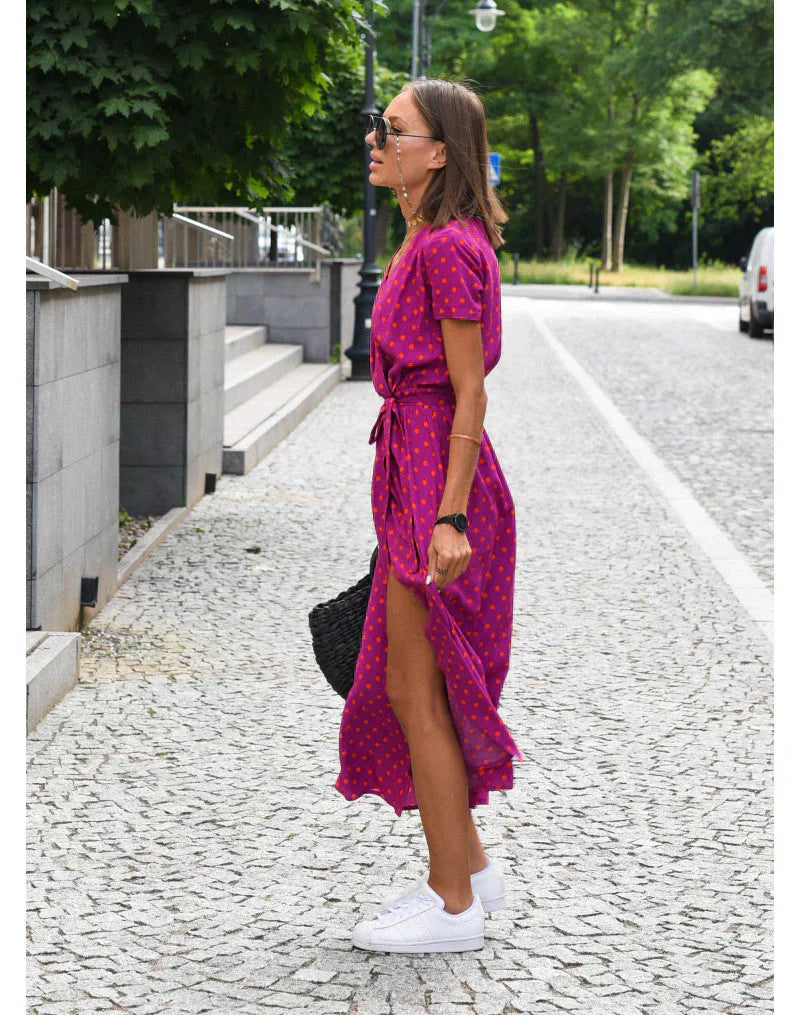 BEAUMONT NICE | ROBE ÉLÉGANTE À COL EN V POUR FEMME