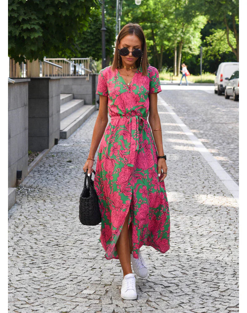 BEAUMONT NICE | ROBE ÉLÉGANTE À COL EN V POUR FEMME