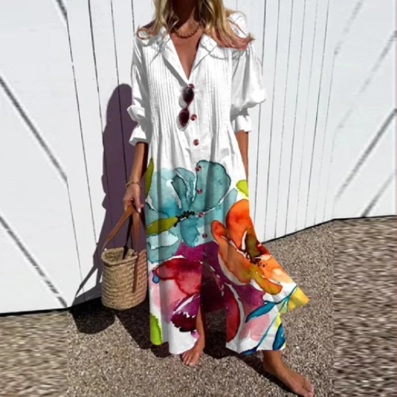 BEAUMONT NICE | ROBE MAXI IMPRIMÉE POUR FEMMES
