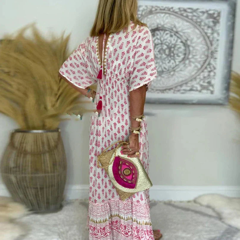 BEAUMONT NICE | CHIC ROBE MAXI IMPRIMÉE POUR FEMMES