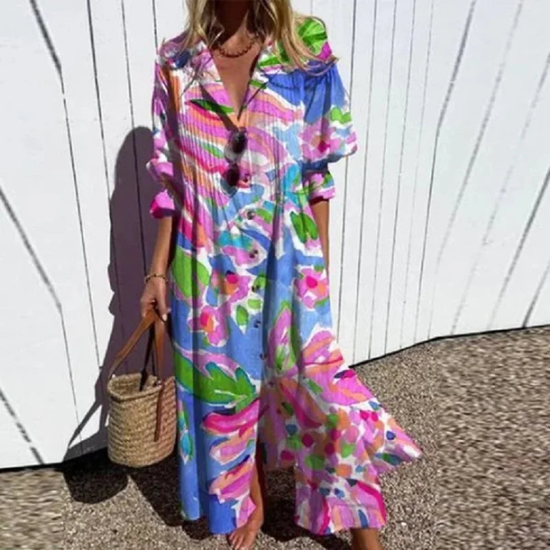 BEAUMONT NICE | ROBE MAXI IMPRIMÉE POUR FEMMES
