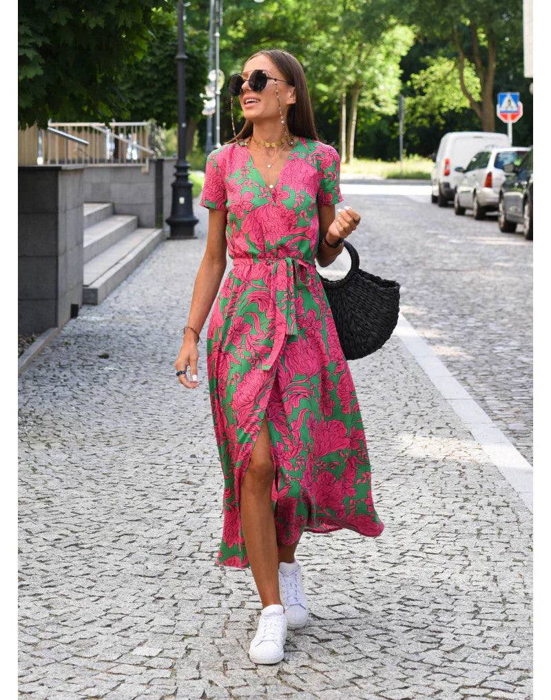 BEAUMONT NICE | ROBE ÉLÉGANTE À COL EN V POUR FEMME