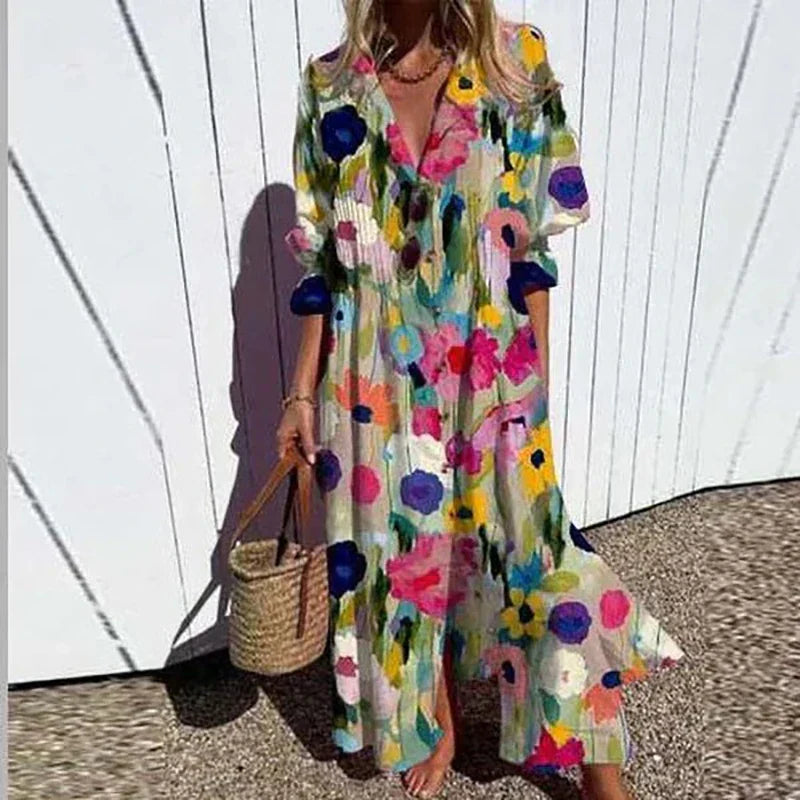 BEAUMONT NICE | ROBE MAXI IMPRIMÉE POUR FEMMES