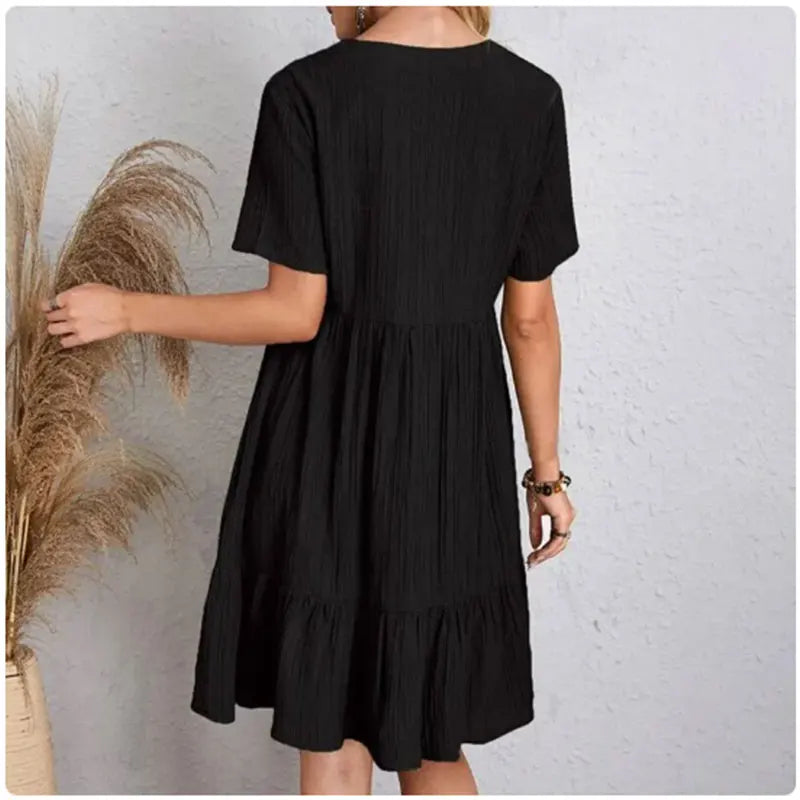 BEAUMONT NICE | ROBE D'ÉTÉ CHIC À MANCHES COURTES POUR FEMME
