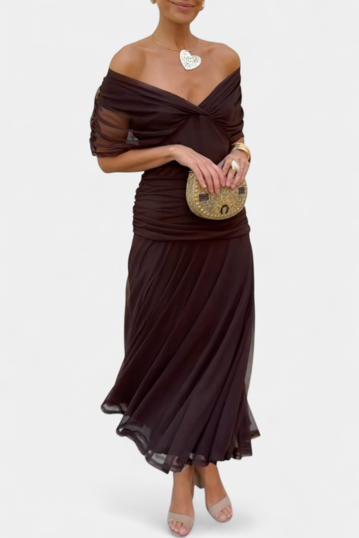 BEAUMONT NICE | CHIC ROBE MAXI À COL EN V POUR FEMMES