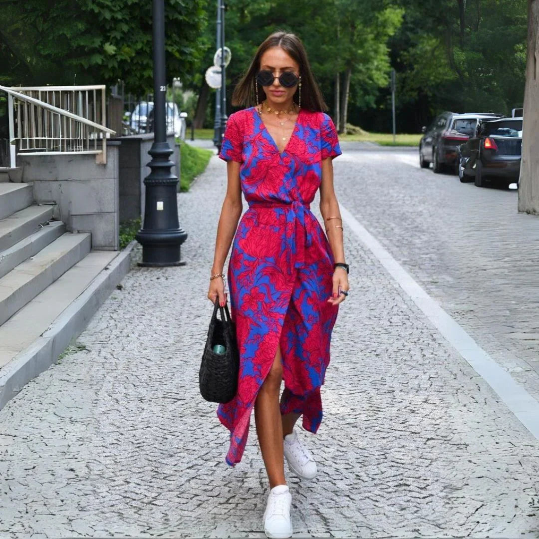 BEAUMONT NICE | ROBE ÉLÉGANTE À COL EN V POUR FEMME