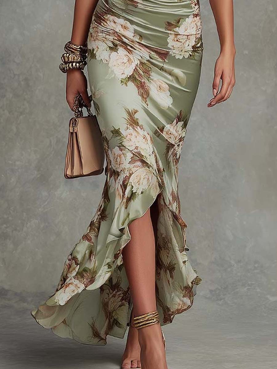 BEAUMONT NICE | ROBE EN SATIN FLORAL POUR FEMMES
