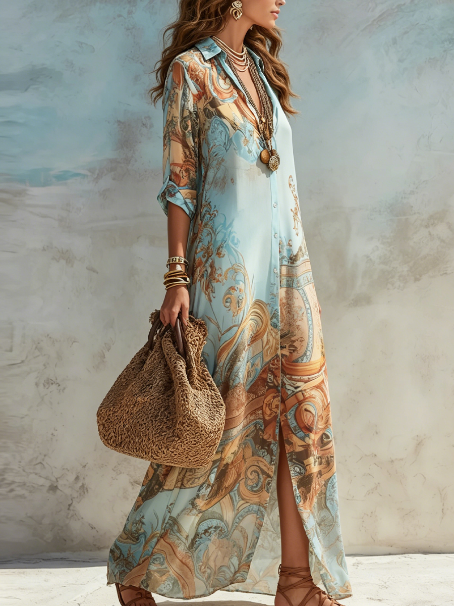 BEAUMONT NICE | ROBE CHEMISIER MAXI POUR FEMMES