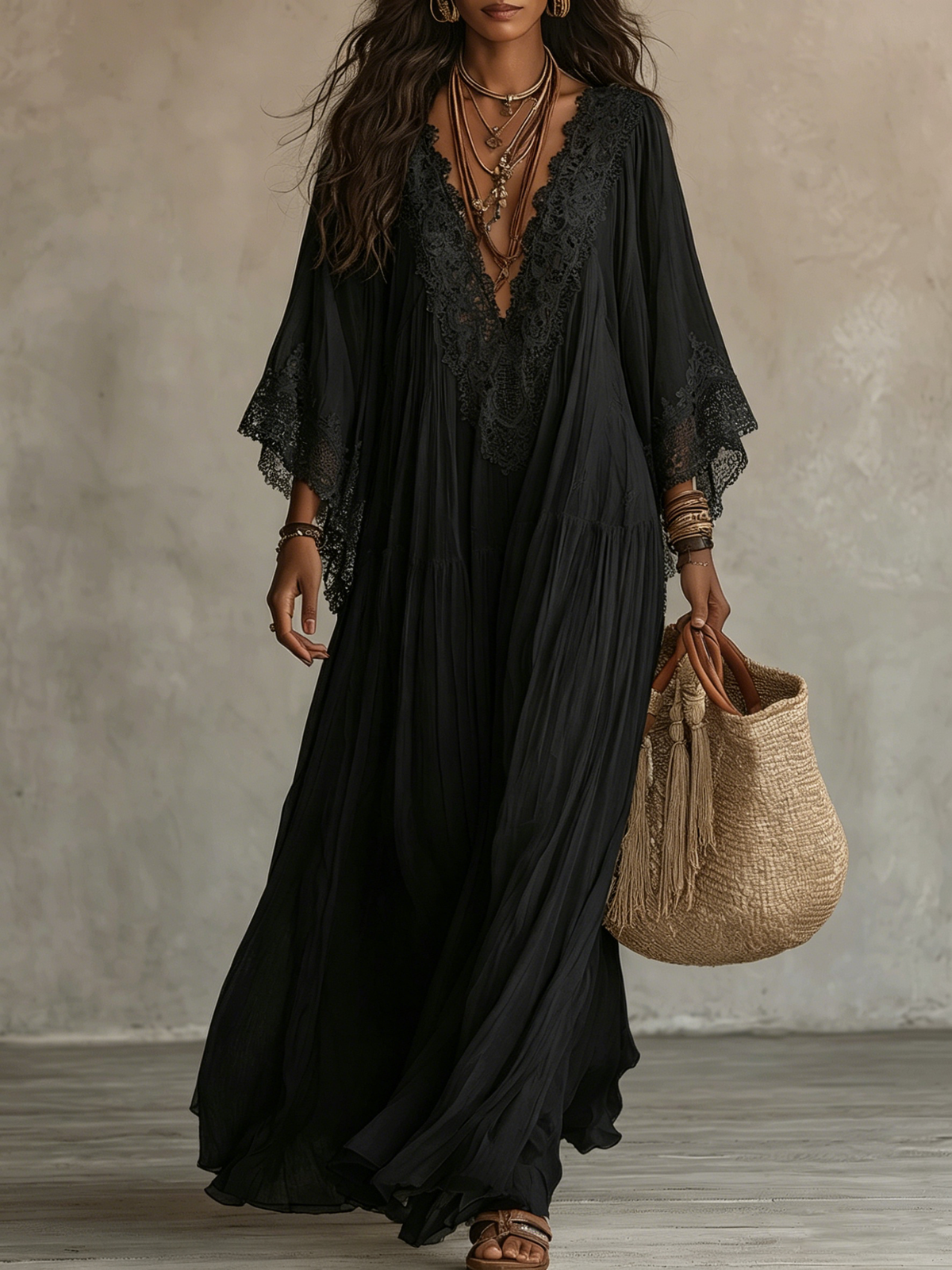 BEAUMONT NICE | ÉLÉGANTE ROBE MAXI EN DENTELLE POUR FEMMES
