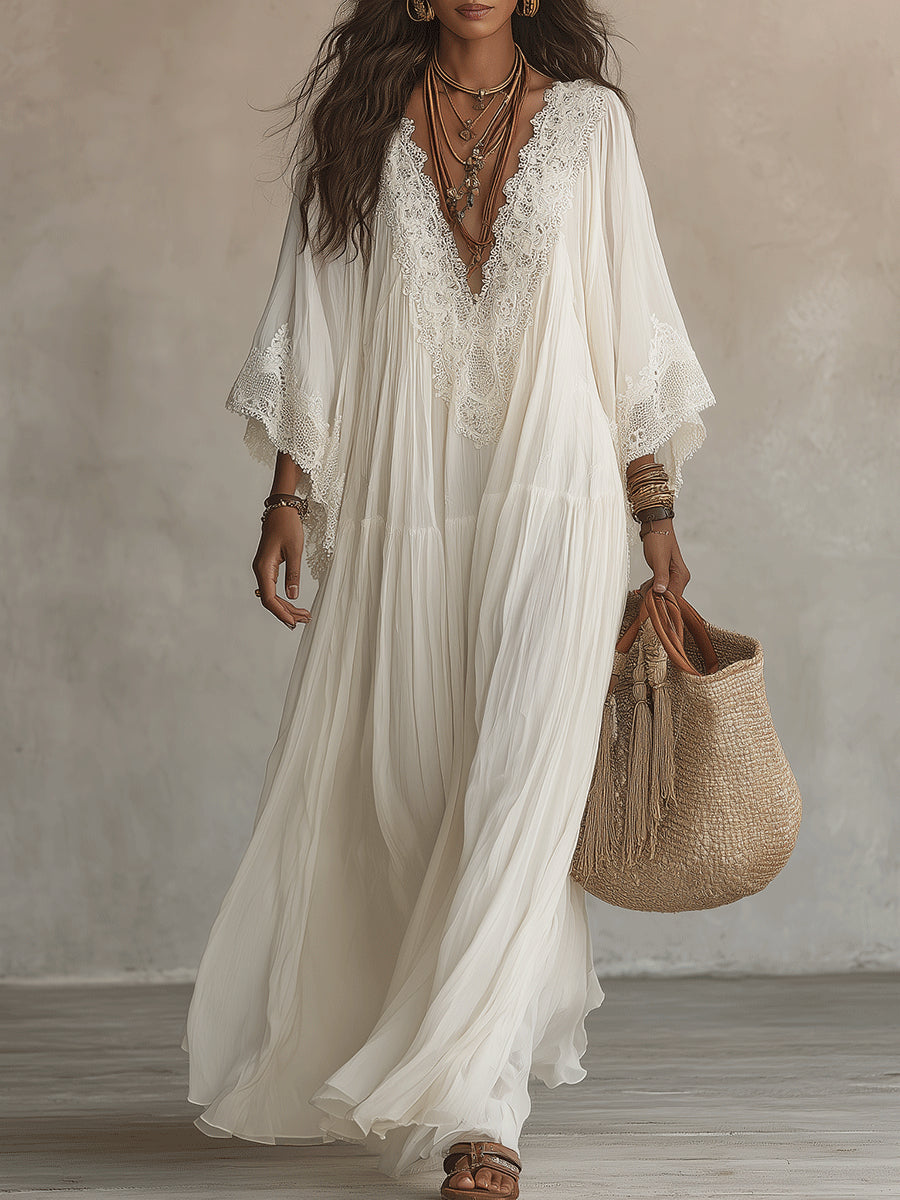 BEAUMONT NICE | ÉLÉGANTE ROBE MAXI EN DENTELLE POUR FEMMES