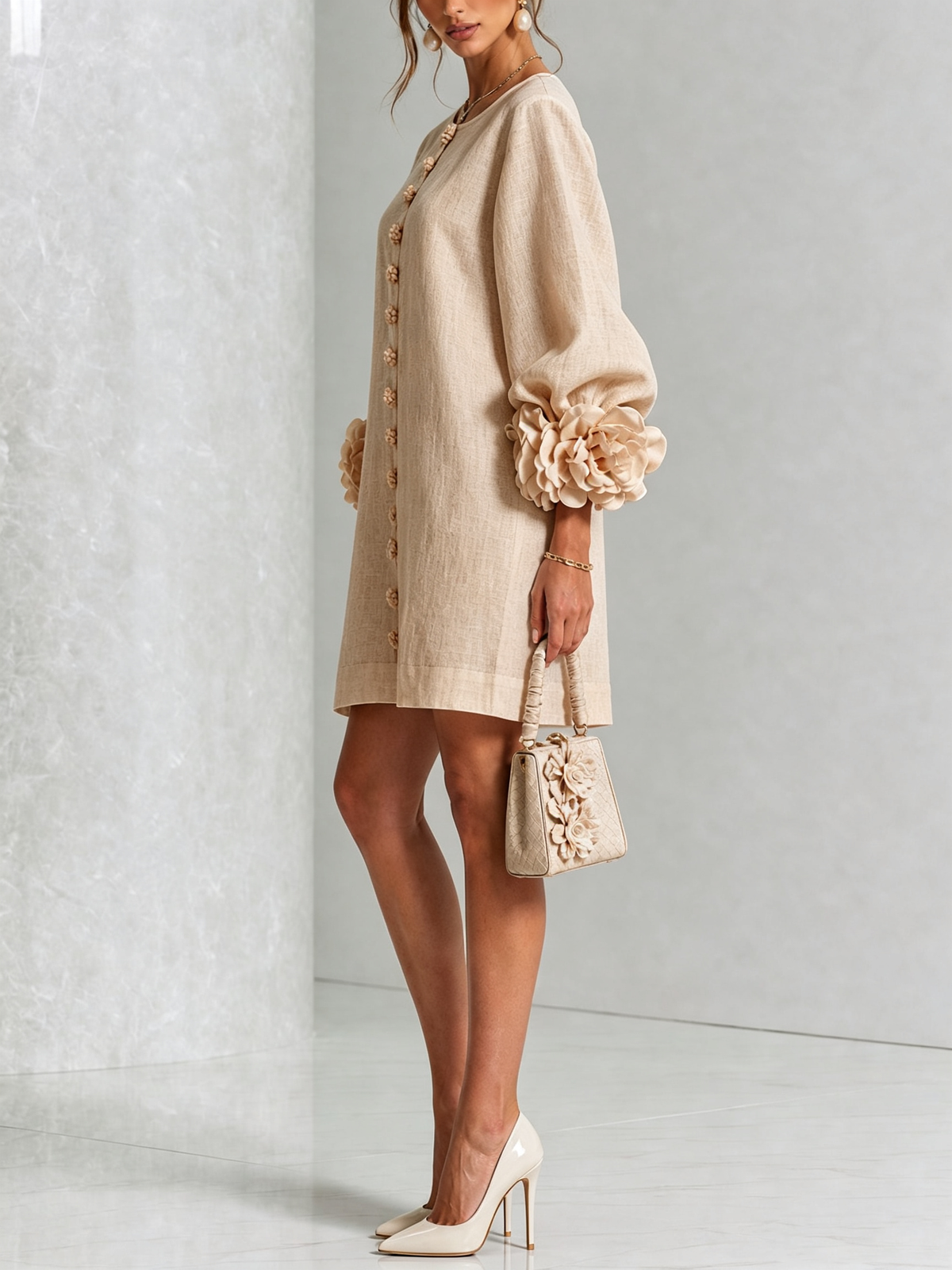 BEAUMONT NICE | ROBE ÉLÉGANTE À MANCHES POUR FEMMES
