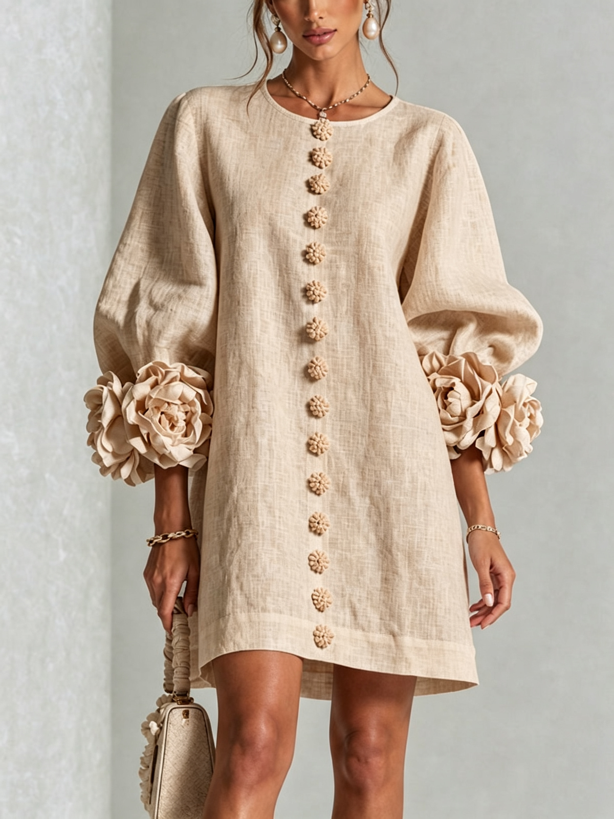 BEAUMONT NICE | ROBE ÉLÉGANTE À MANCHES POUR FEMMES