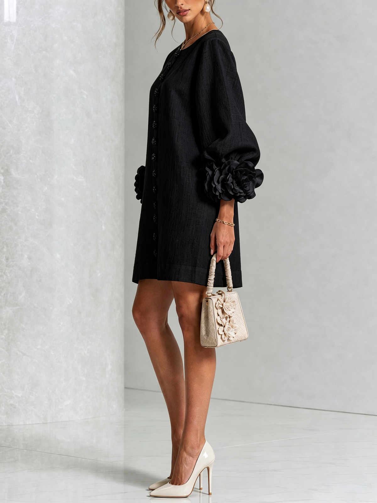 BEAUMONT NICE | ROBE ÉLÉGANTE À MANCHES POUR FEMMES