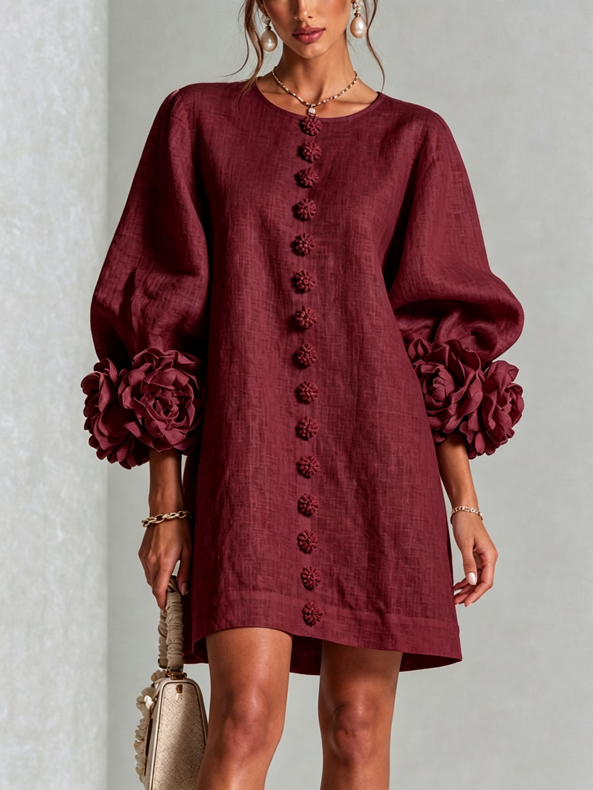 BEAUMONT NICE | ROBE ÉLÉGANTE À MANCHES POUR FEMMES