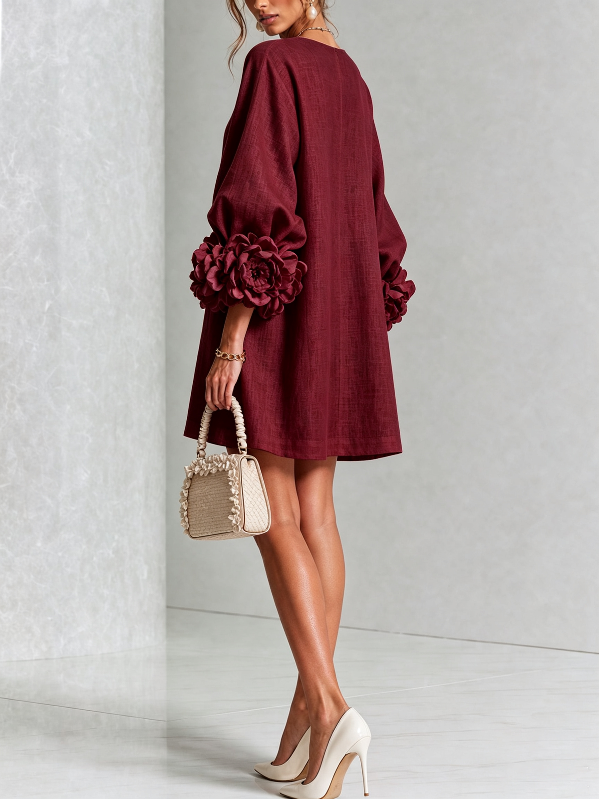 BEAUMONT NICE | ROBE ÉLÉGANTE À MANCHES POUR FEMMES