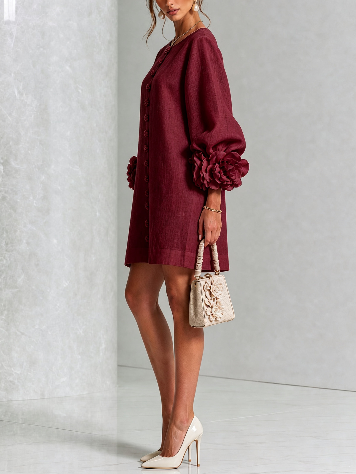 BEAUMONT NICE | ROBE ÉLÉGANTE À MANCHES POUR FEMMES