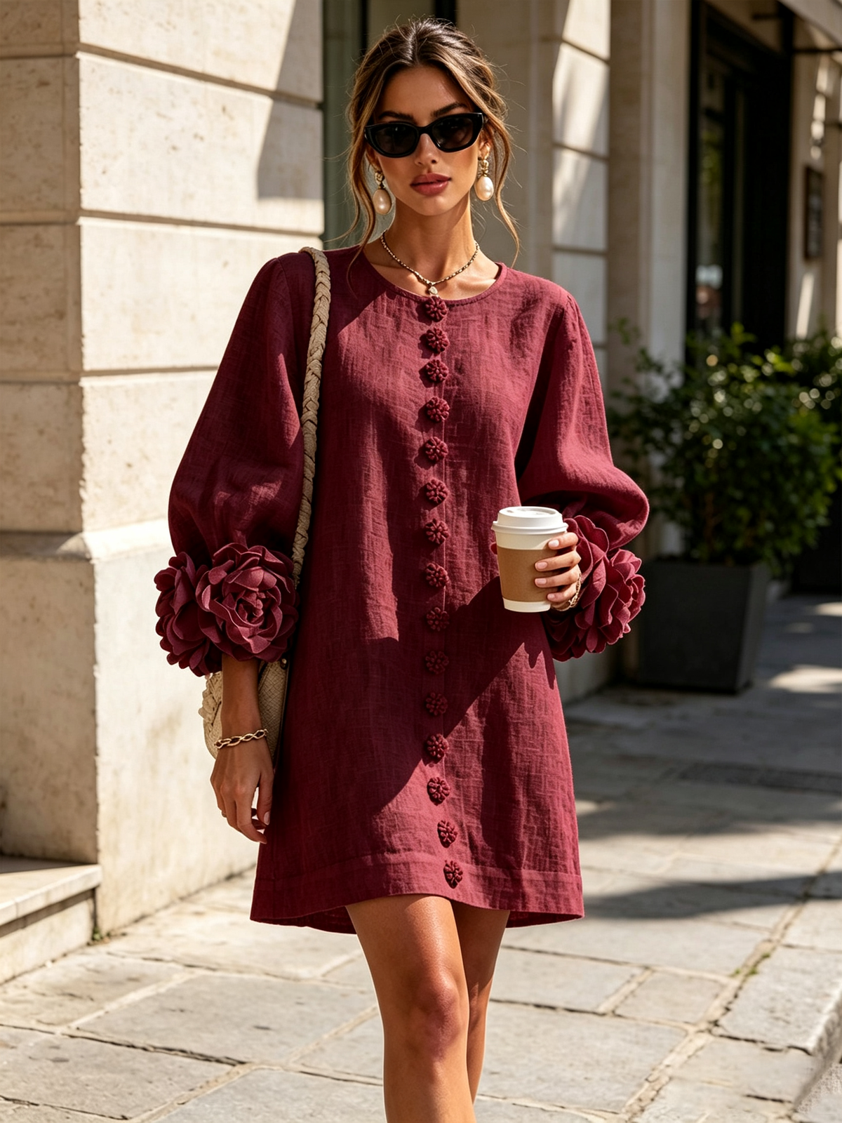 BEAUMONT NICE | ROBE ÉLÉGANTE À MANCHES POUR FEMMES